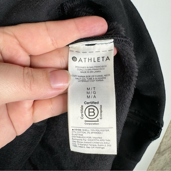 Athleta Cozy Karma Side Zip Funnel Neck Pullover Sweatshirt Size Medium Tall - Picture 9 of 10